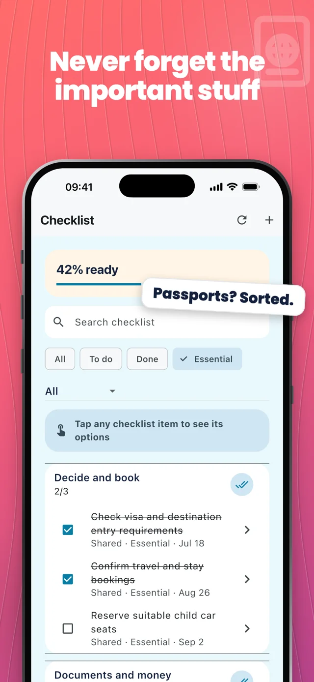 Remember the important items — Packfolk